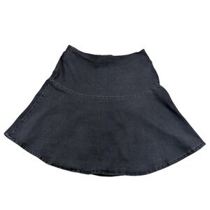Anne Klein Faded Black Flare Jean Skirt Size 16
